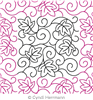 Digital Quilting Design Maple Leaves Swirls E2E by Cyndi Herrmann.