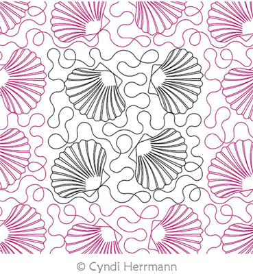 Digital Quilting Design Sea Shells E2E by Cyndi Herrmann.