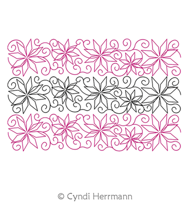 Digital Quilting Design Snowflake Swirl Border by Cyndi Herrmann.