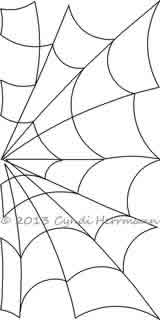 Digital Quilting Design Spider Web Half Block by Cyndi Herrmann.