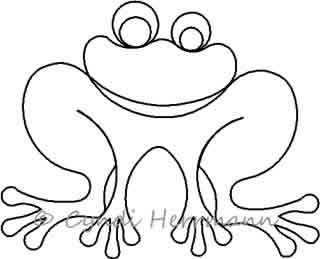 Digital Quilting Design Whimsy Daisy Frog by Cyndi Herrmann.
