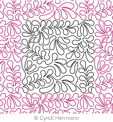 Fern Jungle by Cyndi Herrmann. This image demonstrates how this computerized pattern will stitch out once loaded on your robotic quilting system. A full page pdf is included with the design download.