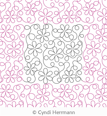 Loop de Daisy by Cyndi Herrmann. This image demonstrates how this computerized pattern will stitch out once loaded on your robotic quilting system. A full page pdf is included with the design download.
