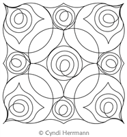 Swirl Flowers Block 2 by Cyndi Herrmann. This image demonstrates how this computerized pattern will stitch out once loaded on your robotic quilting system. A full page pdf is included with the design download.