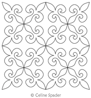 Digital Quilting Design Fleur de Lis Block 2 by Celine Spader.