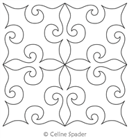 Digital Quilting Design Fleur de Lis Block 3 by Celine Spader.