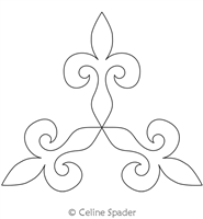 Digital Quilting Design Fleur de Lis Triangle by Celine Spader.