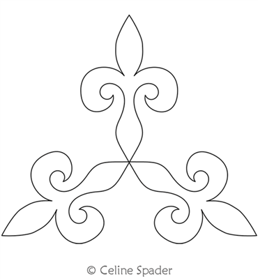 Digital Quilting Design Fleur de Lis Triangle by Celine Spader.
