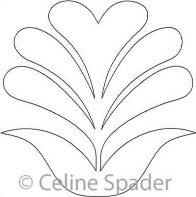 Digital Quilting Design True Heart Motif by Celine Spader.