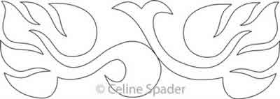 Digital Quilting Design Windblown Leaves Double Motif by Celine Spader.