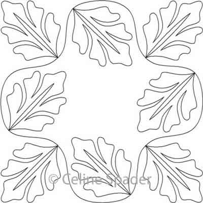 Digital Quilting Design Windblown Petals Block 1 by Celine Spader.