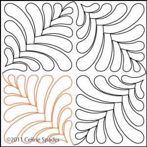 Digital Quilting Design Fast and Fun Feather II by Celine Spader.