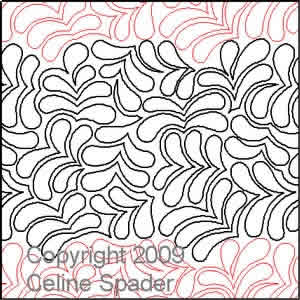 Digital Quilting Design Flying Feathers by Celine Spader.