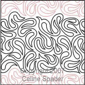 Digital Quilting Design Lazy Paisley by Celine Spader.