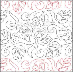 Digital Quilting Design Windblown Leaves by Celine Spader.