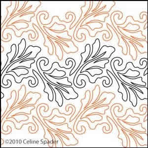 Digital Quilting Design Windblown Leaves Simple Panto by Celine Spader.