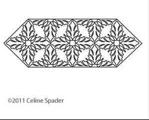 Digital Quilting Design Windblown Petals Table Runner by Celine Spader.