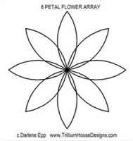 Digital Quilting Design 8 Petal Flower Array by Darlene Epp.