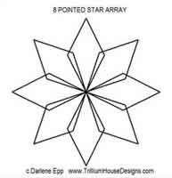 Digital Quilting Design 8 Pointed Star Array by Darlene Epp.