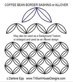 Digital Quilting Design Coffee Bean Border Sashing by Darlene Epp.