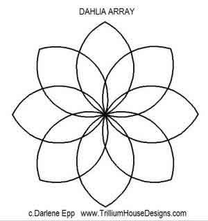 Digital Quilting Design Dahlia Array by Darlene Epp.