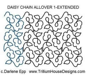 Digital Quilting Design Daisy Chain Allover 1 Extended by Darlene Epp.
