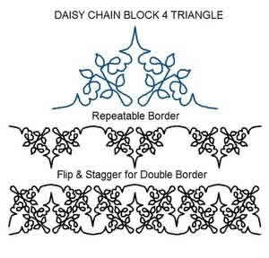 Digital Quilting Design Daisy Chain Block 4 Tri by Darlene Epp.