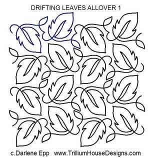 Digital Quilting Design Drifting Leaves Allover 1 by Darlene Epp.