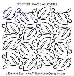 Digital Quilting Design Drifting Leaves Allover 2 by Darlene Epp.