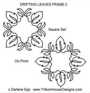 Digital Quilting Design Drifting Leaves Frame 2 by Darlene Epp.