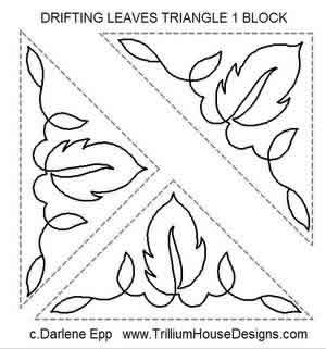 Digital Quilting Design Drifting Leaves Triangle 1 Block by Darlene Epp.