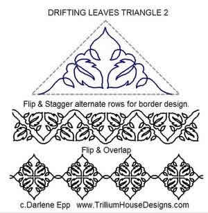 Digital Quilting Design Drifting Leaves Triangle 2 by Darlene Epp.