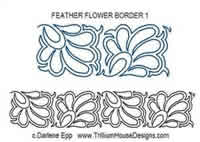 Digital Quilting Design Feather Flower Border 1 by Darlene Epp.