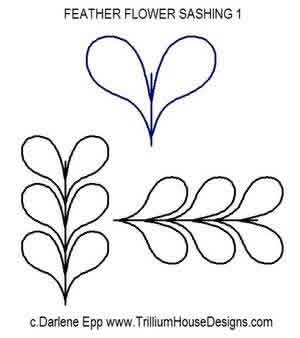 Digital Quilting Design Feather Flower Sashing 1 by Darlene Epp.