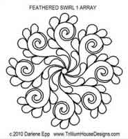 Digital Quilting Design Feathered Swirl 1 Array by Darlene Epp.