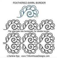 Digital Quilting Design Feathered Swirl Border by Darlene Epp.