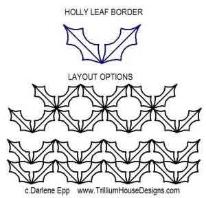 Digital Quilting Design Holly Leaf Border by Darlene Epp.
