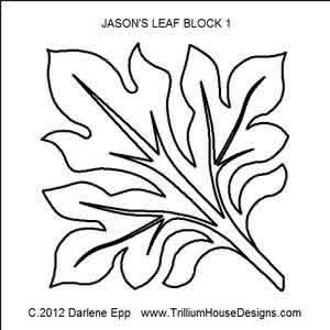 Digital Quilting Design Jason's Leaf Block 1 by Darlene Epp.