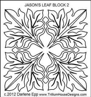 Digital Quilting Design Jason's Leaf Block 2 by Darlene Epp.
