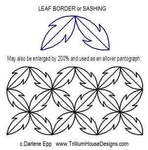 Digital Quilting Design Leaf Border Sashing by Darlene Epp.