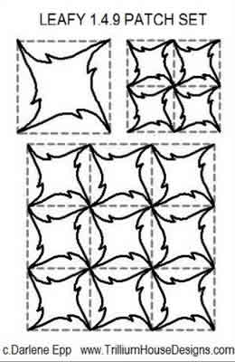 Digital Quilting Design Leafy Continuous Curve Set by Darlene Epp.