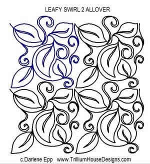 Digital Quilting Design Leafy Swirl 2 Allover by Darlene Epp.