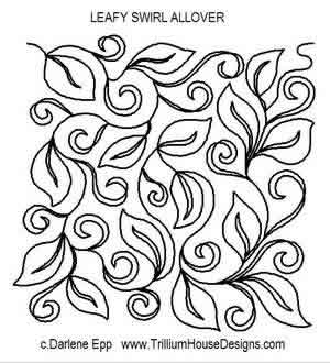 Digital Quilting Design Leafy Swirl Allover by Darlene Epp.