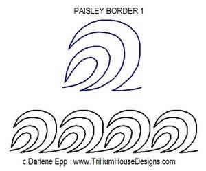 Digital Quilting Design Paisley Border 1 by Darlene Epp.