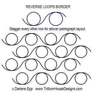 Digital Quilting Design Reverse Loops Border Sashing by Darlene Epp.