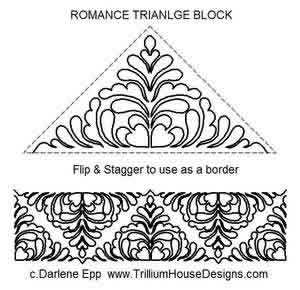 Digital Quilting Design Romance Triangle Block by Darlene Epp.