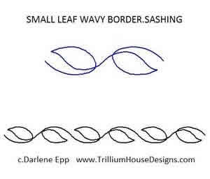 Digital Quilting Design Sm Leaf Wavy Border Sashing by Darlene Epp.