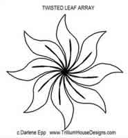 Digital Quilting Design Twisted Leaf Array by Darlene Epp.