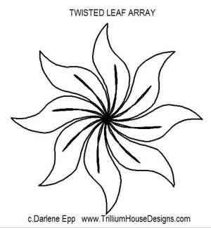 Digital Quilting Design Twisted Leaf Array by Darlene Epp.