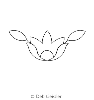 Digital Quilting Design Asian Flower 1 Block by Deb Geissler.